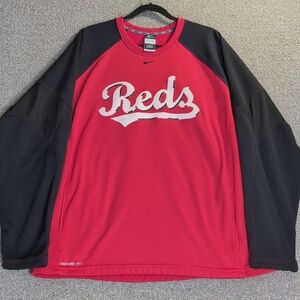 Nike Cincinnati Reds Therma-FIT Crewneck Sweatshirt Size XXL in Red & Black ⚾